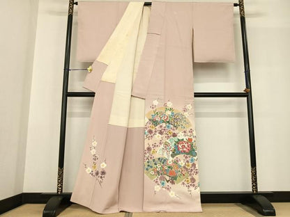 平和屋着物●加賀友禅 作家物 色留袖 地紙花文 暈し染め 浜ちりめん 証紙付き 正絹 逸品 AABF5557fy
