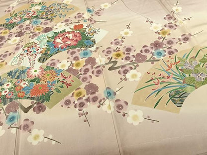 平和屋着物●加賀友禅 作家物 色留袖 地紙花文 暈し染め 浜ちりめん 証紙付き 正絹 逸品 AABF5557fy