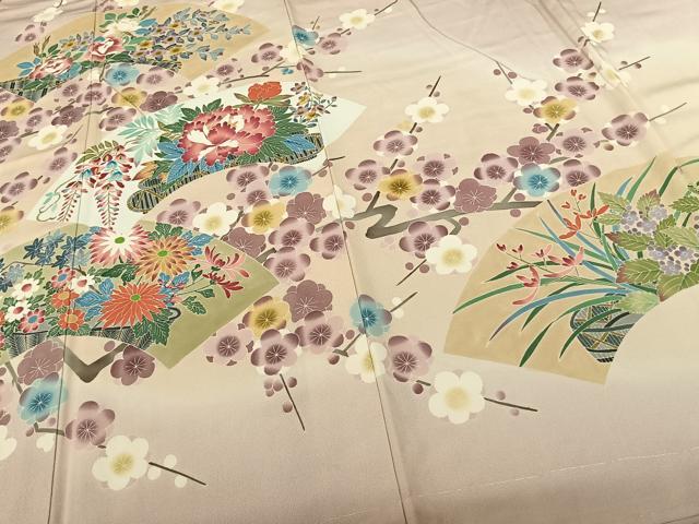 平和屋着物●加賀友禅 作家物 色留袖 地紙花文 暈し染め 浜ちりめん 証紙付き 正絹 逸品 AABF5557fy