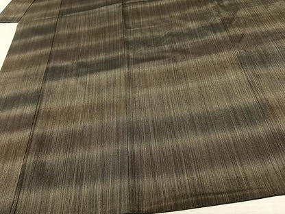 平和屋着物●本塩沢 やまだ織 雪の中のきれ 縞 暈し染め さが美扱い 証紙付き 正絹 逸品 AABF5560fy