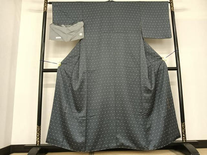 平和屋着物●染色作家 斉藤三才 小紋 飛鳥文 反端付き 正絹 逸品 AABF5561fy