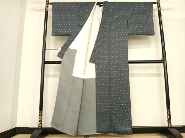 平和屋着物●染色作家 斉藤三才 小紋 飛鳥文 反端付き 正絹 逸品 AABF5561fy