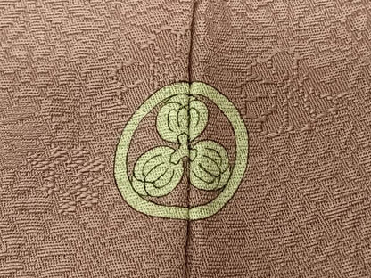 平和屋着物▽上質な色無地 単衣 舞花地紋 撫子色 正絹 逸品 AABF5566fy