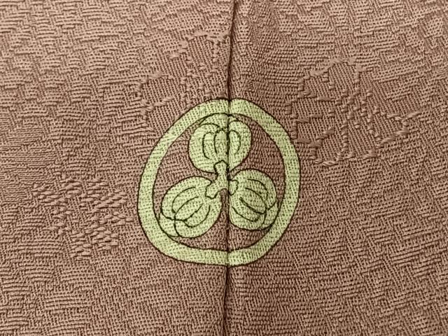 平和屋着物▽上質な色無地 単衣 舞花地紋 撫子色 正絹 逸品 AABF5566fy