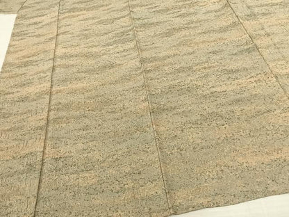 平和屋着物▽野の陶人 加藤唐九郎 陶彩染 膨れ織り 小紋 単衣 霞文 証紙付き 正絹 逸品 AABF5567fy