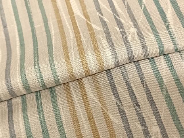 平和屋着物▽上質な紬 単衣 縞 正絹 逸品 AABF5568fy