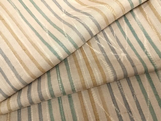 平和屋着物▽上質な紬 単衣 縞 正絹 逸品 AABF5568fy