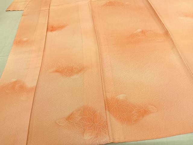 平和屋着物▽上質な小紋　単衣　葉尽くし　暈し染め　正絹　逸品　AABF5570fy