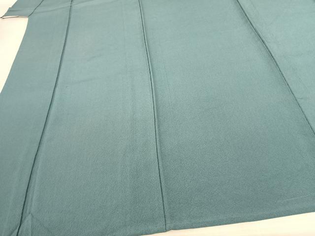 平和屋着物▽染色作家 斉藤三才 色無地 単衣 千草色 正絹 逸品 AABF5572fy