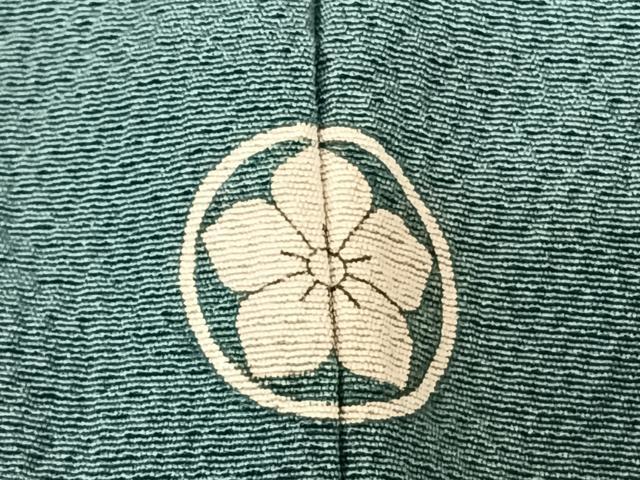 平和屋着物▽染色作家 斉藤三才 色無地 単衣 千草色 正絹 逸品 AABF5572fy