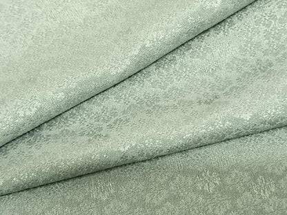 平和屋着物▽上質な色無地 単衣 花尽くし地紋 錆青磁色 正絹 逸品 AABF5576fy