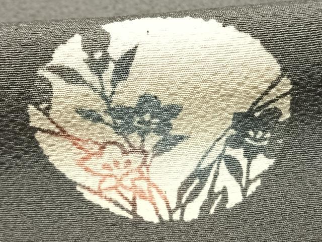 平和屋着物▽上質な小紋 単衣 型染め 花丸文 三越扱い 正絹 逸品 AABF5579fy
