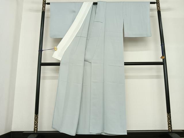 平和屋着物▽上質な色無地 単衣 杢目地紋 藍白色 正絹 逸品 未使用 AABF5583fy