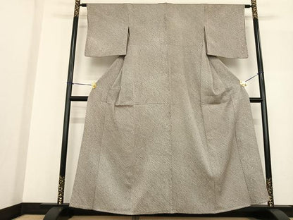平和屋着物▽上質な小紋 単衣 総絞り 正絹 逸品 AABF5586fy