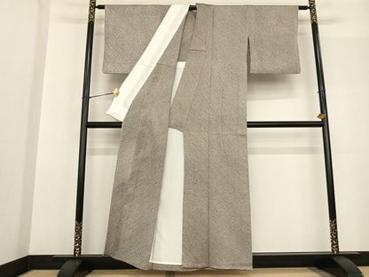 平和屋着物▽上質な小紋 単衣 総絞り 正絹 逸品 AABF5586fy