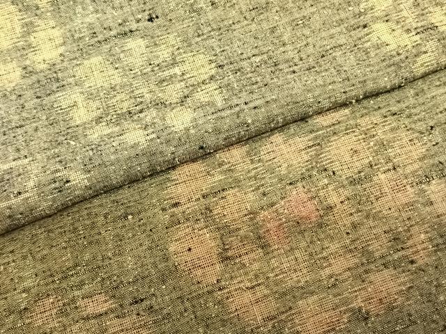 平和屋着物▽上質な紬　単衣　舞花文　正絹　逸品　AABF5591fy
