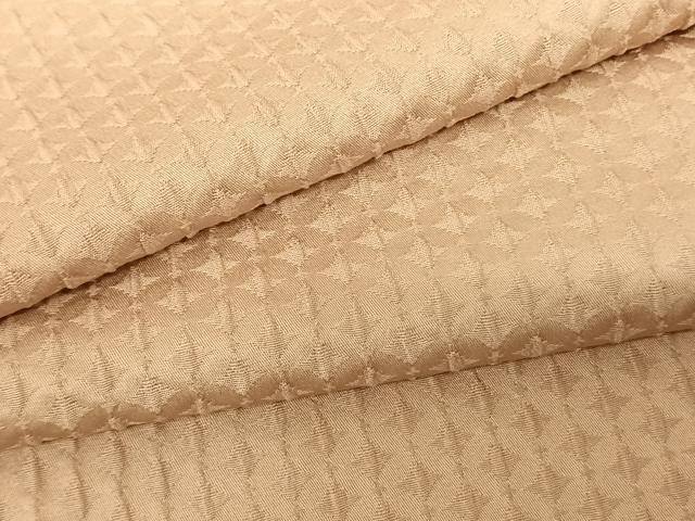 平和屋着物▽上質な色無地 単衣 七宝地紋 香色 正絹 逸品 AABF5595fy