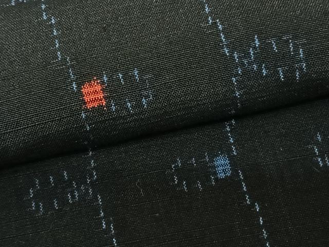 平和屋着物▽上質な紬 単衣 幾何学文様 正絹 逸品 AABF5598fy