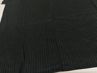 平和屋着物▽男性　お召　単衣　縞　黒地　正絹　逸品　AABF5601fy