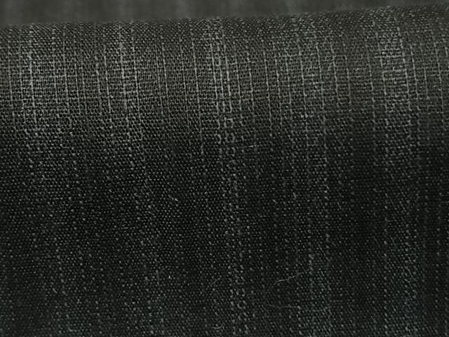 平和屋着物▽男性　お召　単衣　縞　黒地　正絹　逸品　AABF5601fy