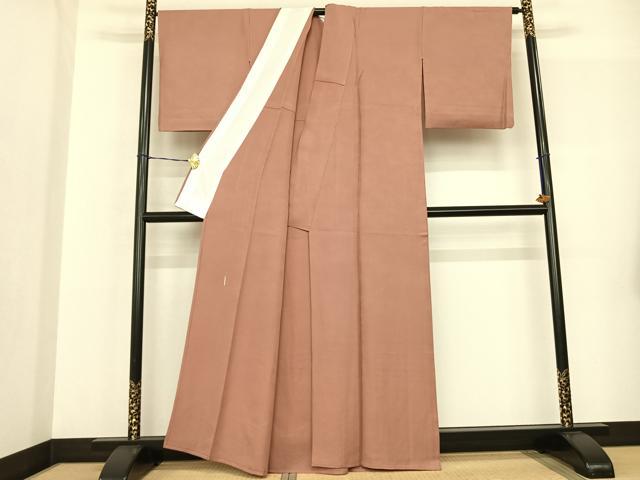 平和屋着物▽本加賀友禅作家　押田正義監修　色無地　単衣　ときがら茶色　正絹　逸品　AABF5604fy