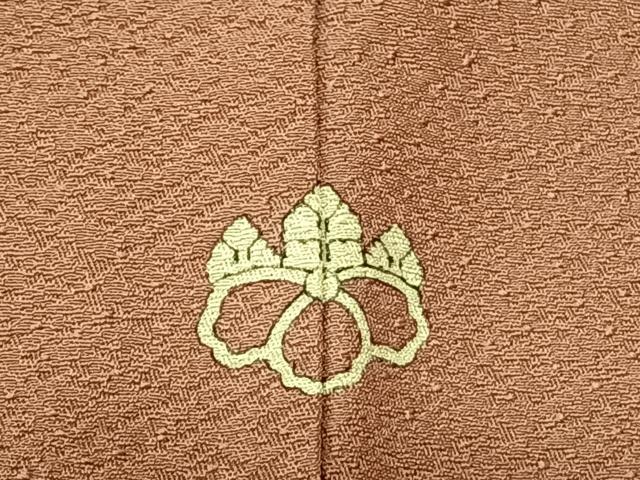 平和屋着物▽本加賀友禅作家　押田正義監修　色無地　単衣　ときがら茶色　正絹　逸品　AABF5604fy