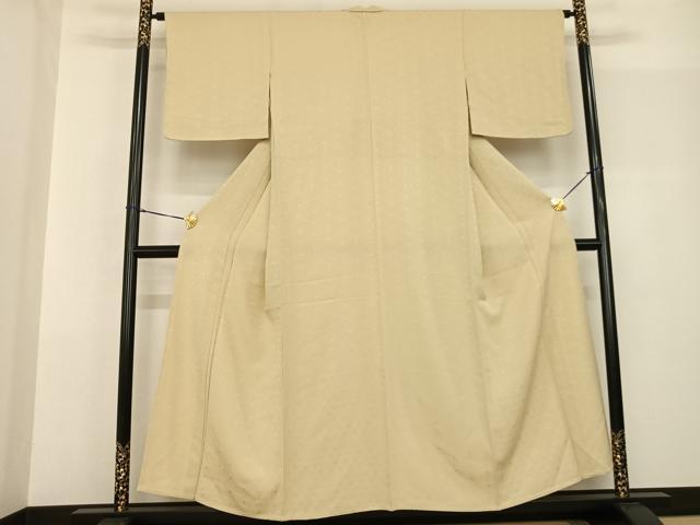 平和屋着物▽上質な色無地 単衣 亀甲地紋 砥粉色 正絹 逸品 未使用 AABF5606fy