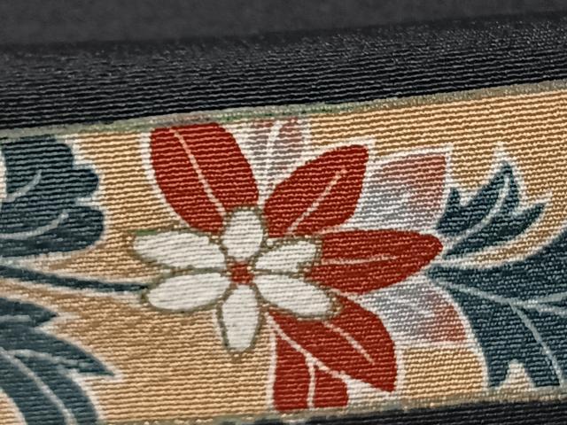 平和屋着物▽豪華黒留袖 単衣 霞取り花文 金彩 正絹 逸品 AABF5611fy