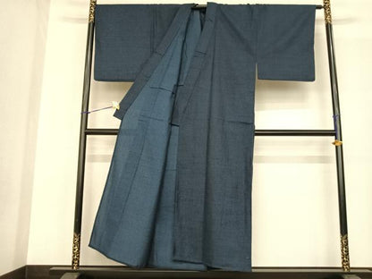 平和屋着物▽男性 色無地 単衣 亀甲柄 AABF5613fy