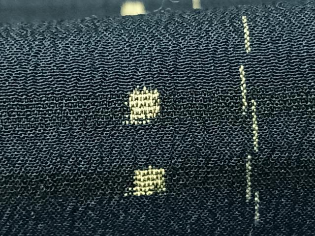 平和屋着物▽お召　単衣　幾何学文様　正絹　逸品　AABF5616fy