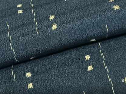 平和屋着物▽お召　単衣　幾何学文様　正絹　逸品　AABF5616fy