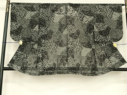 平和屋着物▽道中着 スリーシーズン 春夏秋 塵除け 切嵌花文 洗える着物 AABF5619fy