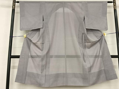 平和屋着物▽道中着 スリーシーズン 春夏秋 塵除け 縞 ロング丈 正絹 逸品 AABF5620fy