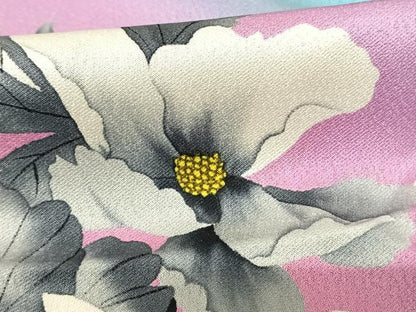 平和屋着物▽訪問着 単衣 花蝶文 暈し染め 正絹 逸品 AABF5623fy