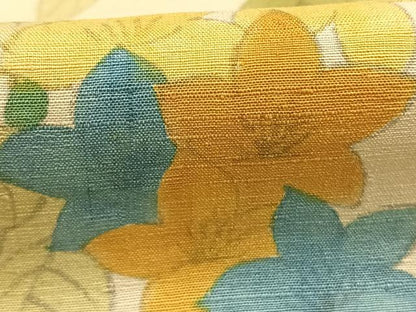 平和屋着物▽訪問着 単衣 紬地 手描き 枝花文 正絹 逸品 AABF5628fy