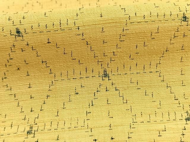 平和屋着物▽上質な紬　単衣　麻の葉文様　正絹　逸品　AABF5633fy