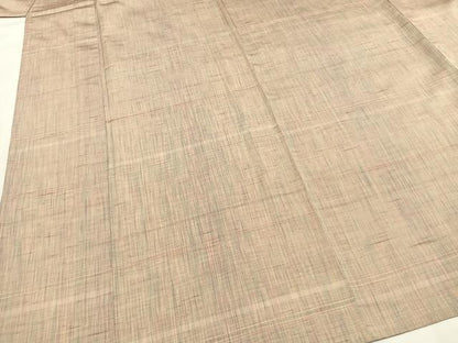 平和屋着物▽上質な紬 単衣 格子 正絹 逸品 AABF5635fy