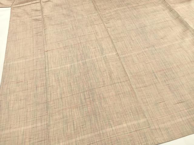 平和屋着物▽上質な紬 単衣 格子 正絹 逸品 AABF5635fy