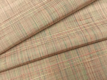 平和屋着物▽上質な紬 単衣 格子 正絹 逸品 AABF5635fy