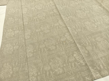 平和屋着物▽本塩沢 単衣 吉祥文様 正絹 逸品 AABF5637fy