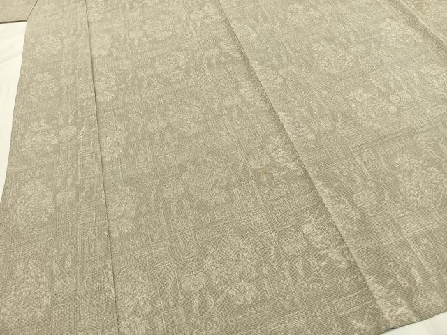 平和屋着物▽本塩沢 単衣 吉祥文様 正絹 逸品 AABF5637fy