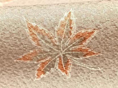 平和屋着物▽上質な小紋　単衣　楓　舞花文　正絹　逸品　AABF5638fy