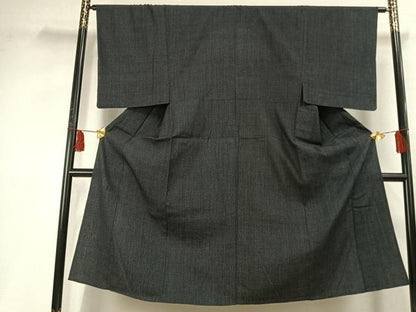 平和屋着物▽男性 紬 単衣 格子 正絹 逸品 AABF5639fy