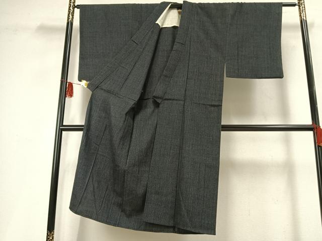 平和屋着物▽男性 紬 単衣 格子 正絹 逸品 AABF5639fy