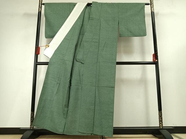 平和屋着物▽大島紬 単衣 霞文 反端付き 正絹 逸品 AABF5640fy