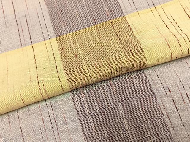 平和屋着物▽上質な紬 単衣 幾何学文様 正絹 逸品 AABF5643fy