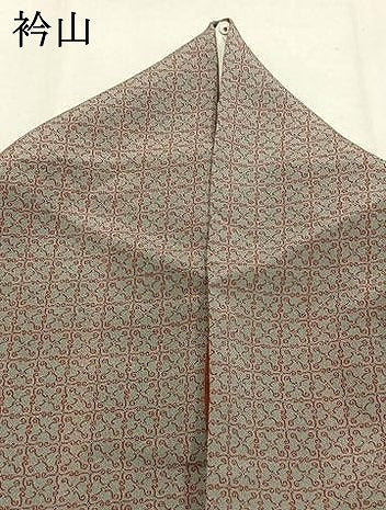 平和屋着物▽上質な小紋　単衣　幾何学文様　やまと金ラベル　正絹　逸品　AABF5647fy
