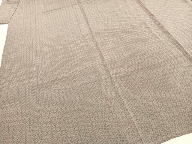 平和屋着物▽上質な小紋　単衣　幾何学文様　やまと金ラベル　正絹　逸品　AABF5647fy