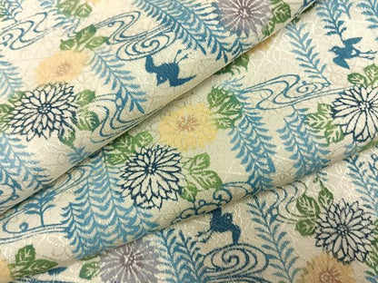 平和屋着物▽上質な小紋 単衣 型染め 花鳥文 正絹 逸品 AABF5653fy