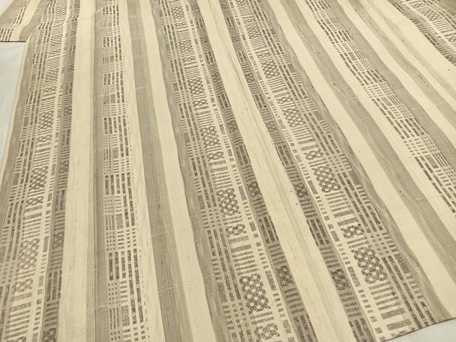 平和屋着物▽上質な紬 単衣 間道 正絹 逸品 AABF5654fy